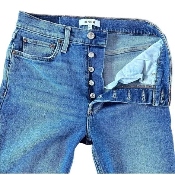Re/Done High Rise Blue Women's Jeans - Picture 5 of 11